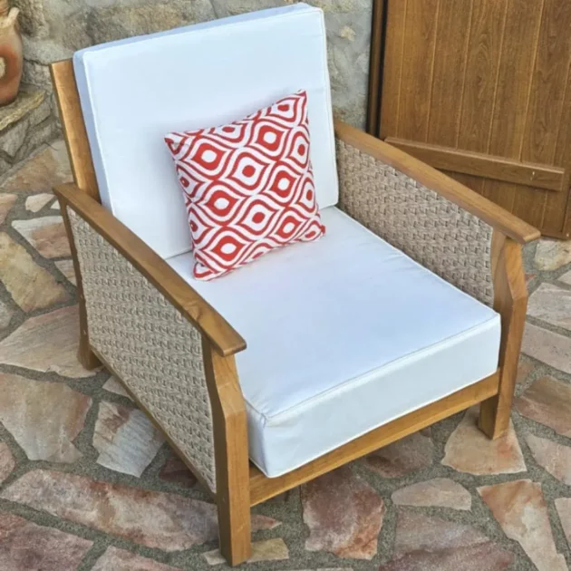 fauteuil jardin bois beige