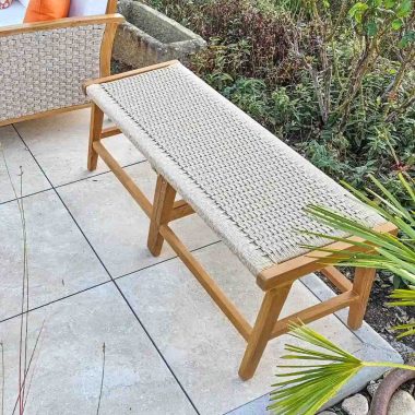 banc de jardin en teck bois rotin