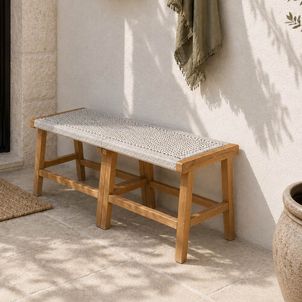 banc en teck gris 120 cm
