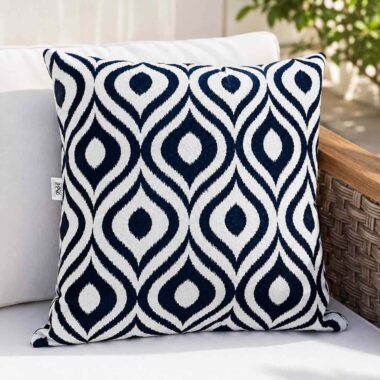 coussin imperméable exterieur bleu