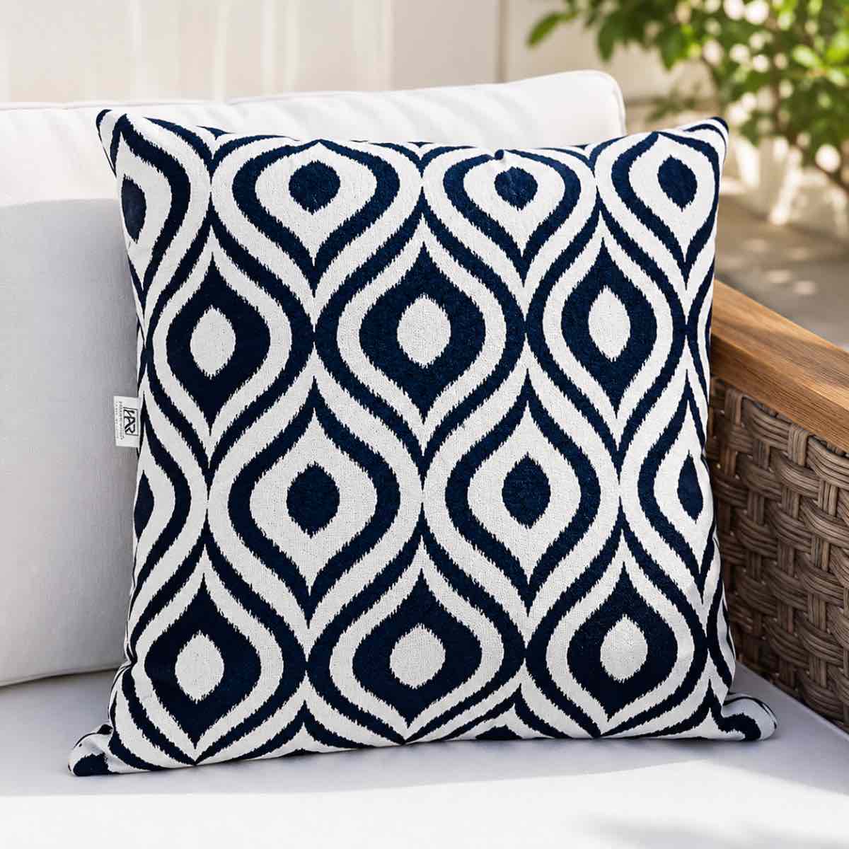 coussin imperméable exterieur bleu