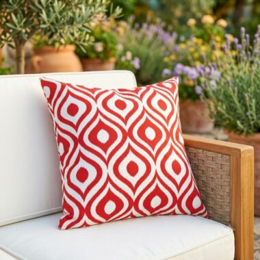 coussin imperméable extérieur jardin rouge
