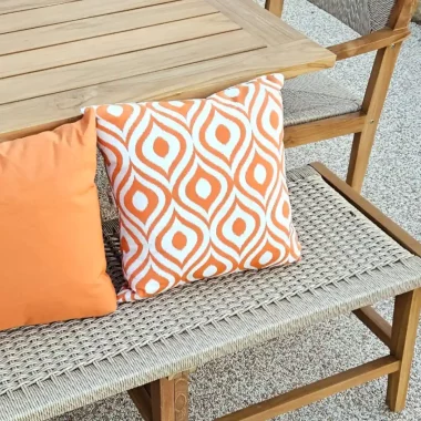 coussin de jardin décoratif exterieur orange