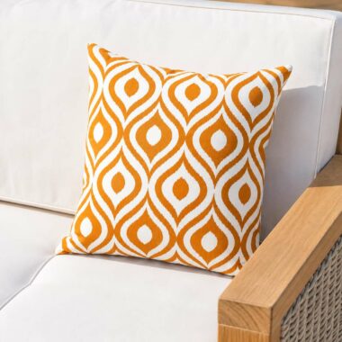 coussin extérieur imperméable orange