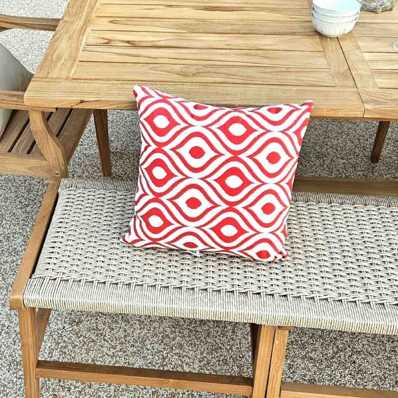 coussin imperméable extérieur jardin rouge