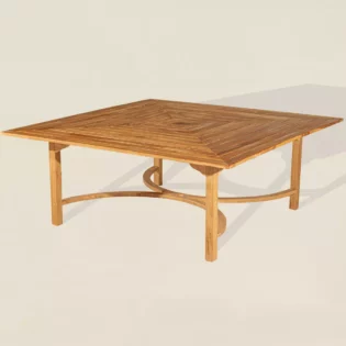 Table de jardin en bois de teck design carrée pour 10 personnes