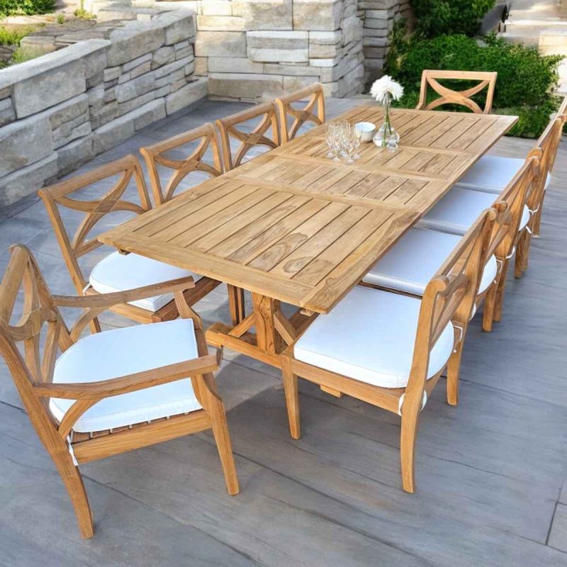 table de jardin en teck extensible 10 personnes