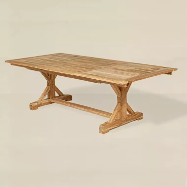 table de jardin extensible en bois