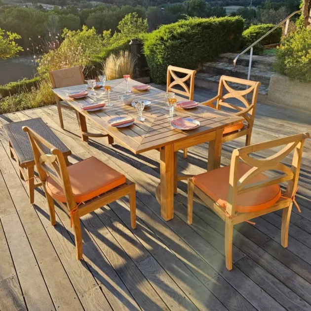 table de jardin en bois de teck design