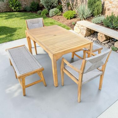 Petite table de jardin en teck 4 6 personnes
