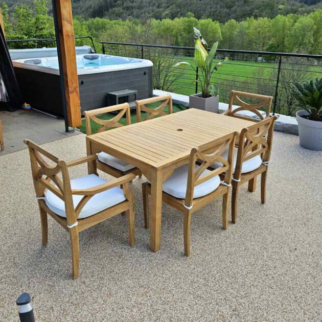 table de jardin en bois de teck 8 personnes