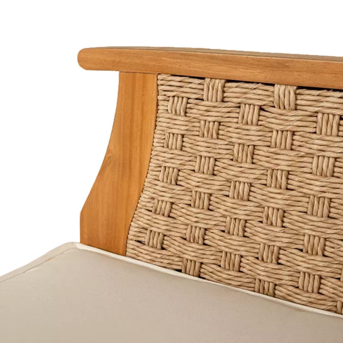 canape-de-jardin-bois-beige imitation rotin extérieur