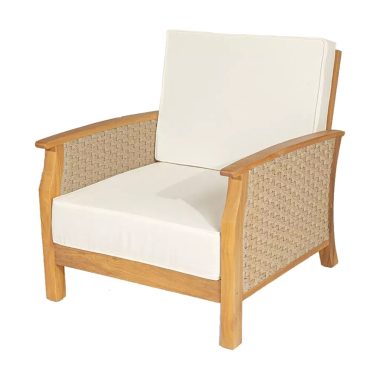 fauteuil en bois beige cordes tressées