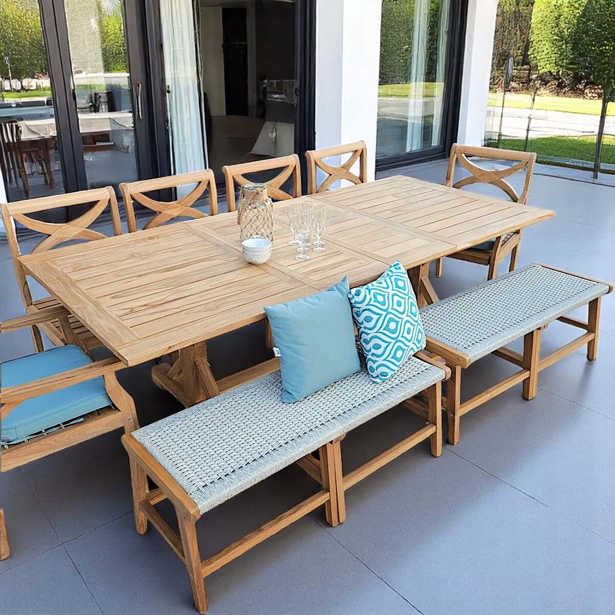 salon de jardin 10 personnes en bois moderne
