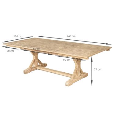 table de jardin en teck 10 personnes extensible