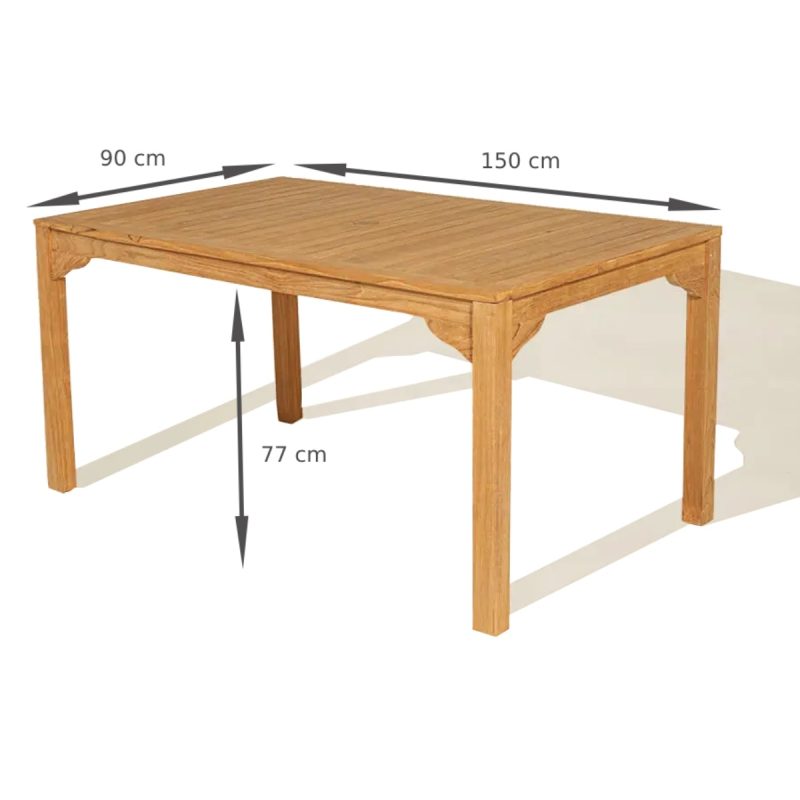 table de jardin en bois de teck 6 personnes