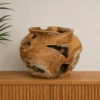 cache-pot en bois naturel organique