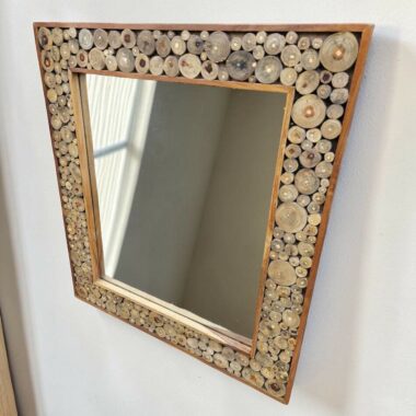 Miroir en bois de teck et racines moderne design "Gaïa"