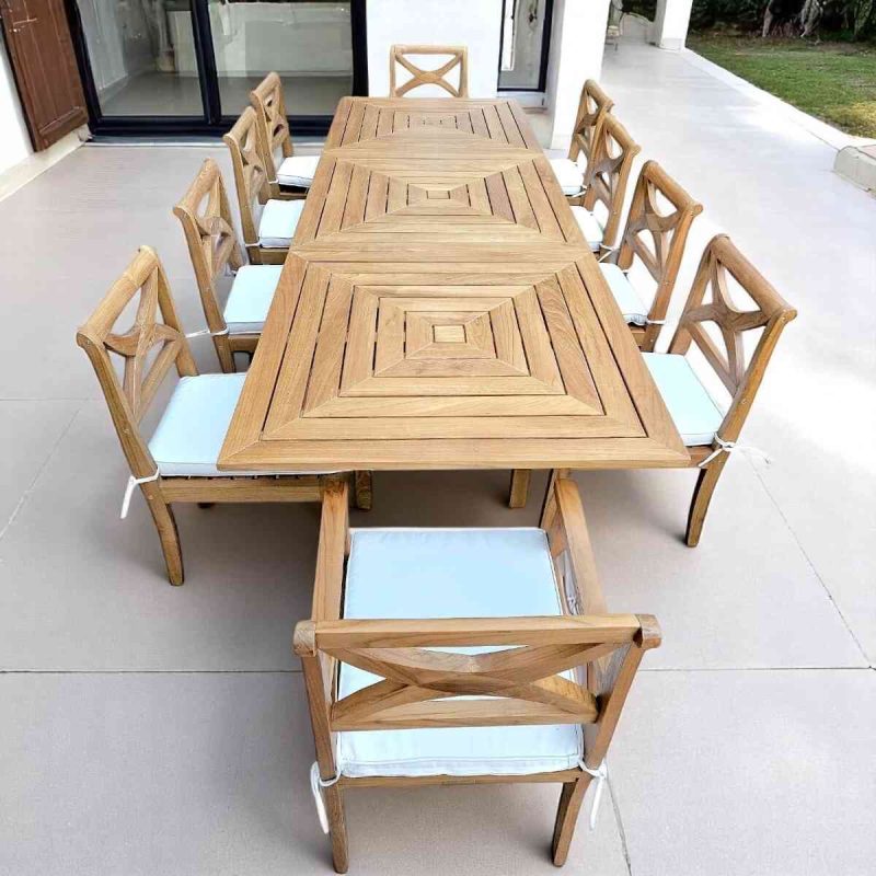 table extensible en teck 10 personnes