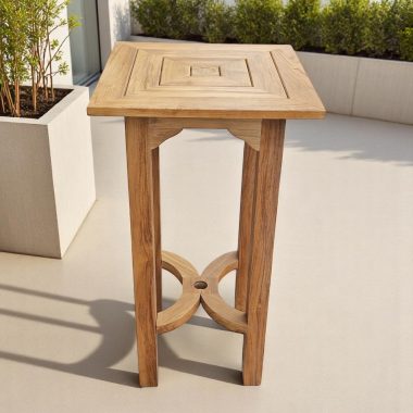 table haute mange debout exterieur en bois