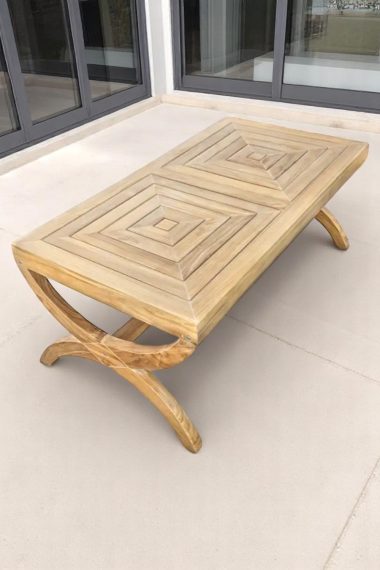 table basse en teck rectangulaire