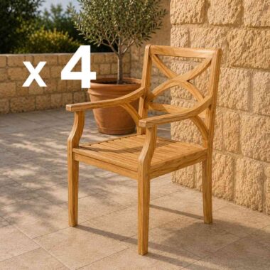 lot 4 chaises en teck