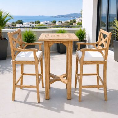 table haute extérieur en teck